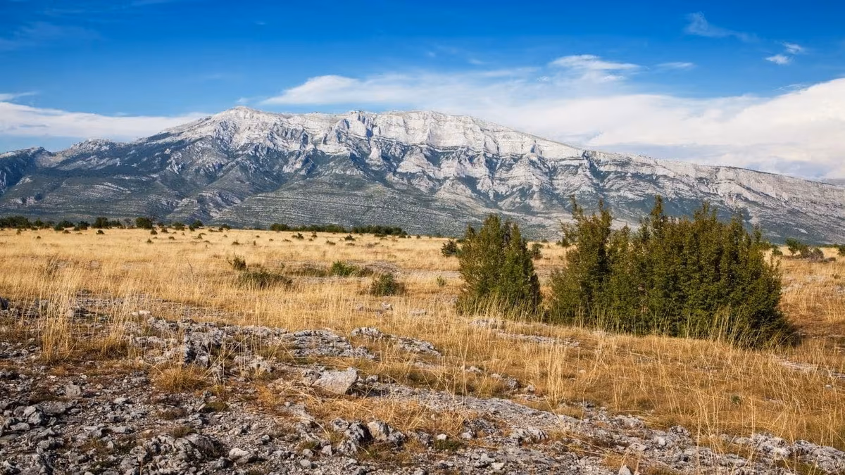 Mount Dinara above the karst slopes on the Croatia–Bosnia border.