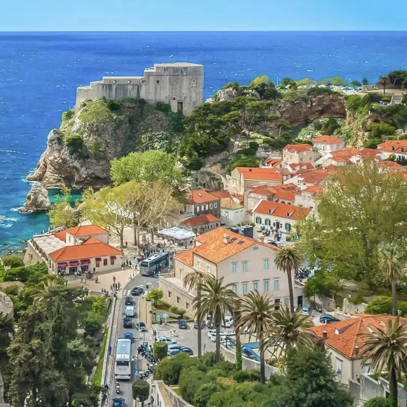 Dubrovnik traffic jam near city entrance during summer