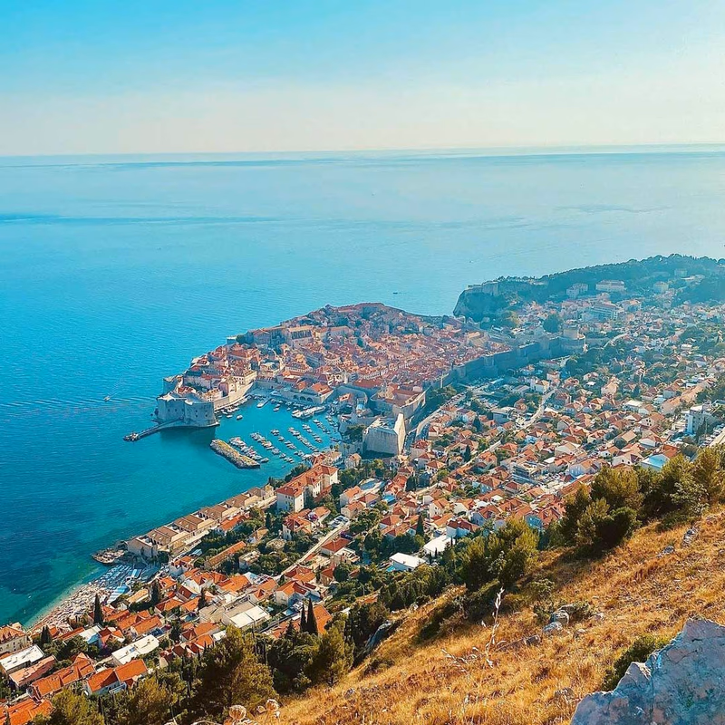 Time estimate sign for walking Dubrovnik City Walls.