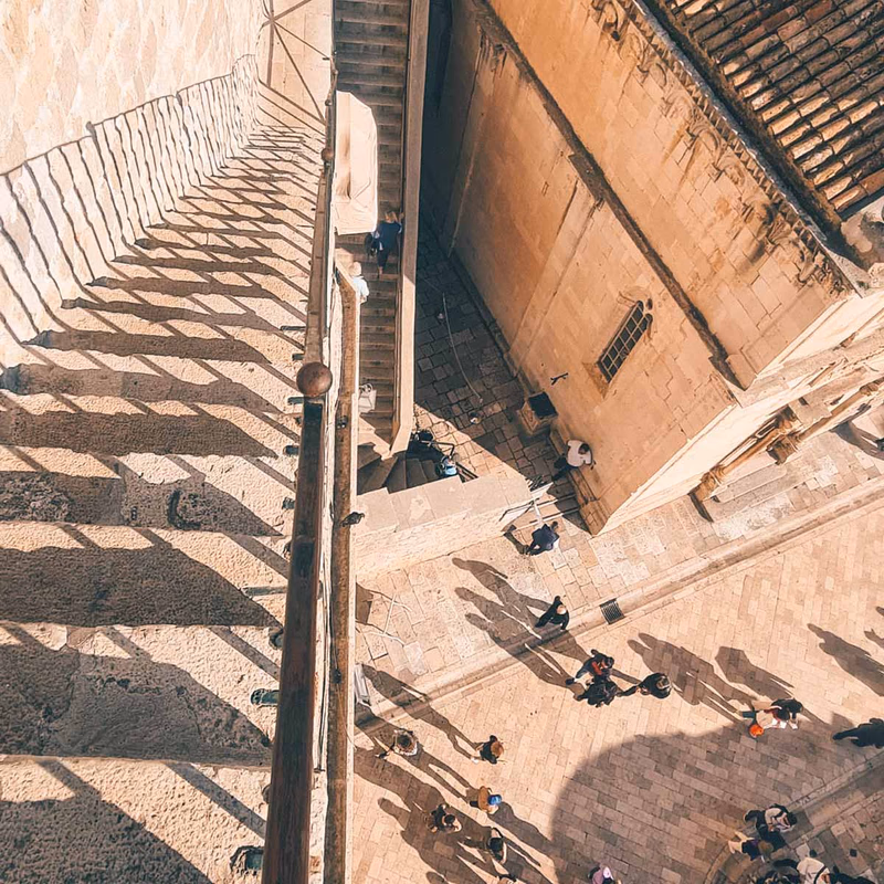 Image showing a high number of steps leading up to Dubrovnik City Walls.