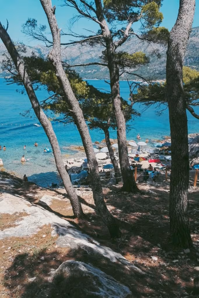 Ključice cove Cavtat with rocky shore and clear sea