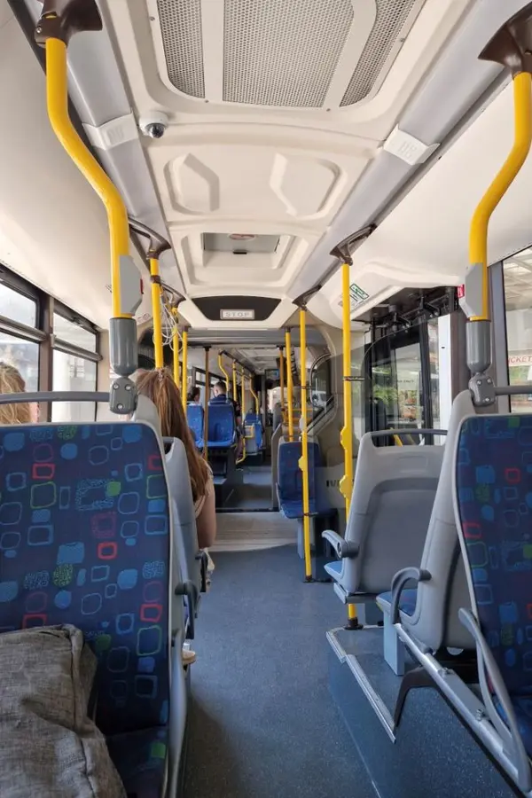 interior of Libertas Dubrovnik city bus.