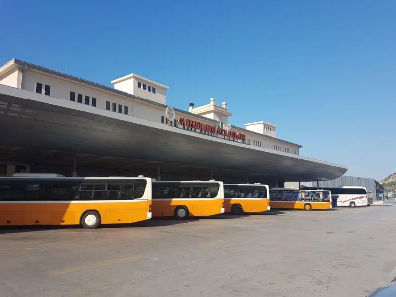 Libertas buses parked at main Dubrovnik bus station.