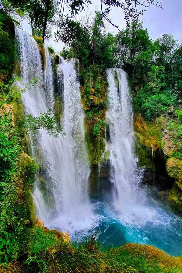 Manojlovac Falls, the highest on the Krka River, seen from a lookout.