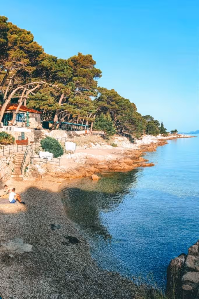 Cavtat Rat Beach turquoise water and rocky coast