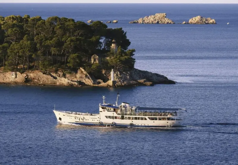 M/B Postira passenger ship sailing near Daksa Island.