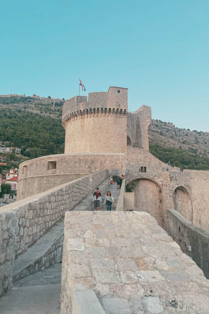 Minčeta, the highest tower of Dubrovnik's walls, seen from the ramparts.