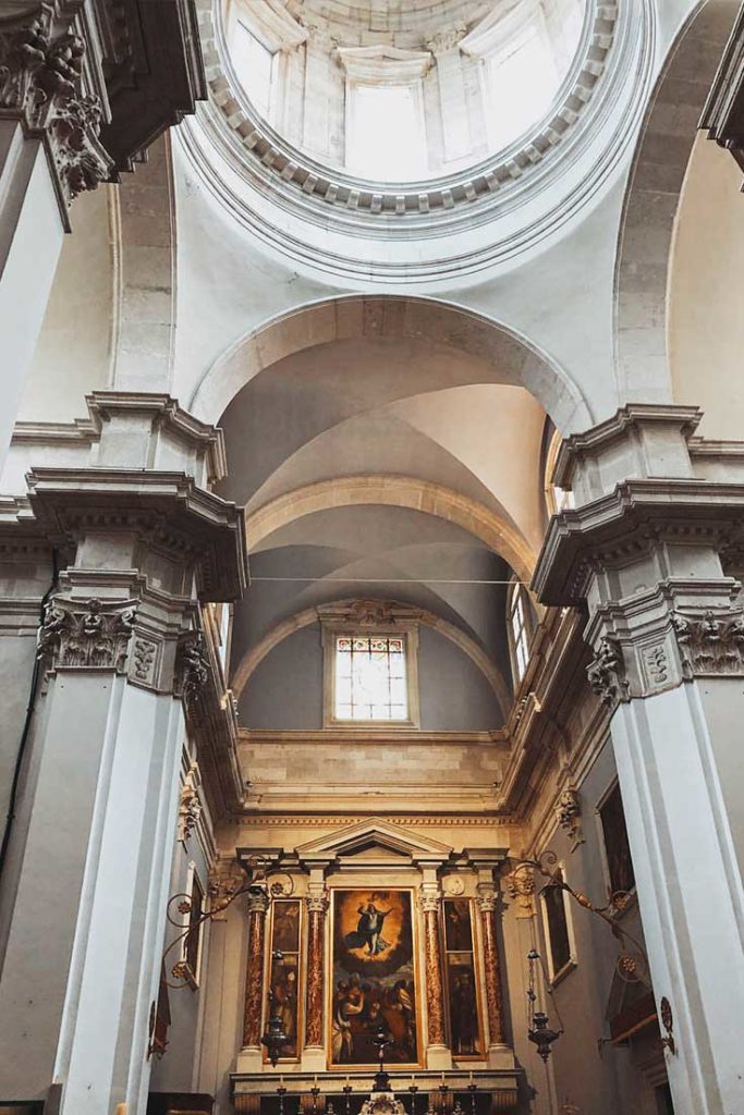 Titian's Assumption of the Virgin Mary painting inside Dubrovnik Cathedral.
