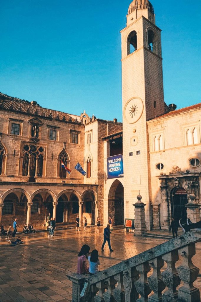 View down Stradun from the steps of St. Blaise's Church.