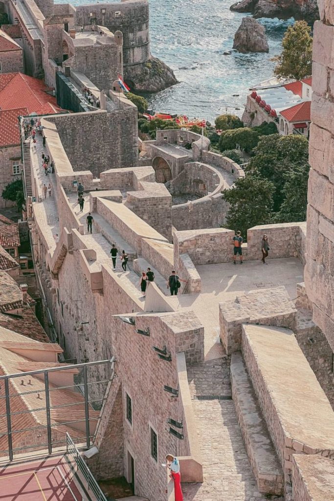View across the western section of Dubrovnik's city walls.