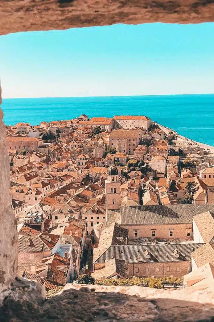 Dubrovnik Walls - View through gun ports from one of the Northern bastions