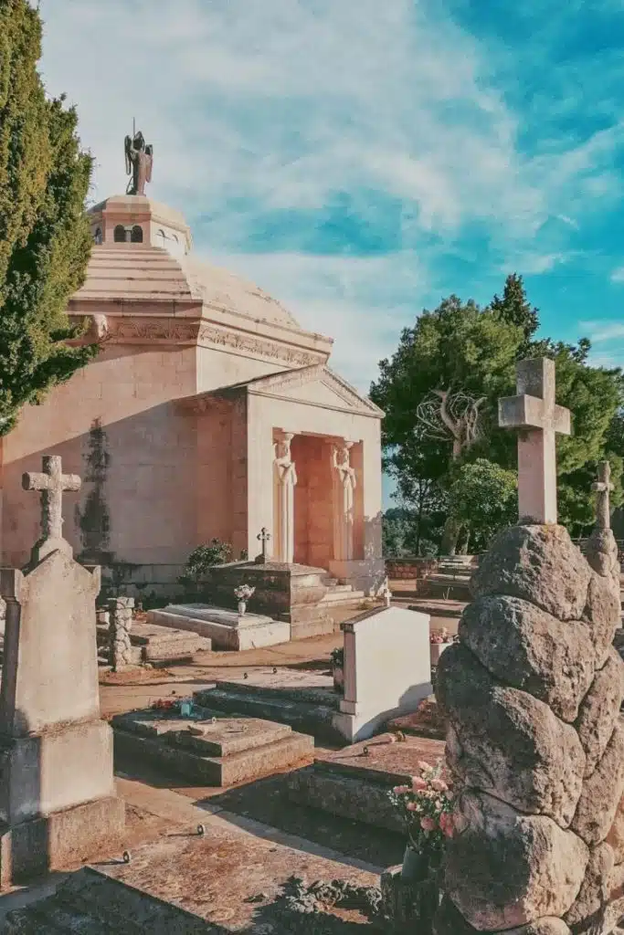 Račić Mausoleum at the top of Rat peninsula is a point of interest for Cavtat visitors 