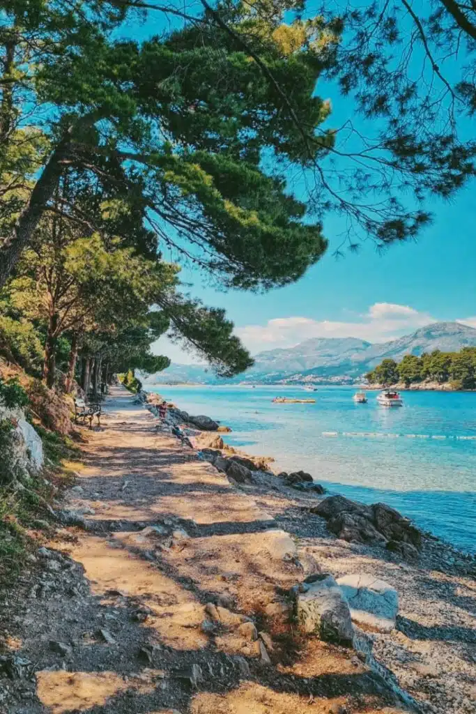 Sustjepan Beach is on the Sustjepan peninsulaa of Cavtat